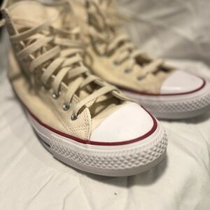 Classic High-Top Canvas Sneakers - Cream